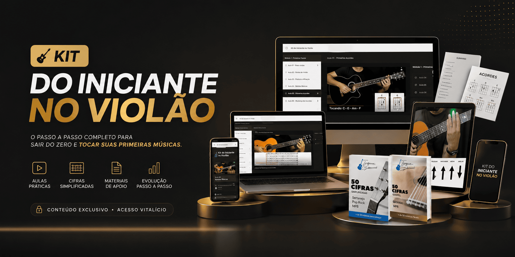 Mockup do Kit Do Iniciante No Violão